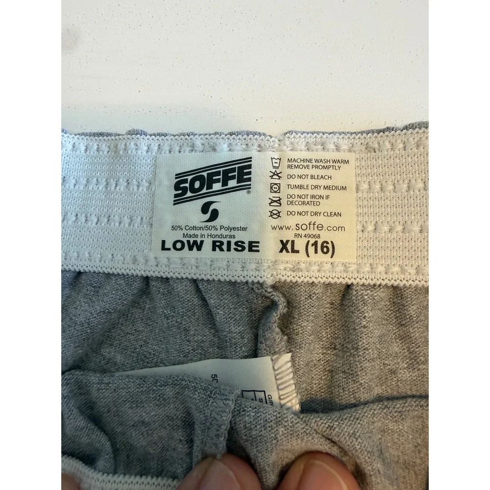 Soffe Low Rise Cheer Shorts 2 Pack Navy Blue Heather Gray Girls XL 16 NWT
